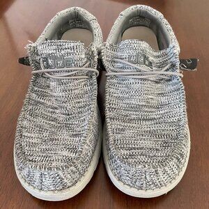 Hey Dude Shoes Wally B Sox Grey Knit Slip-On Comfort Shoes Men’s Size 8